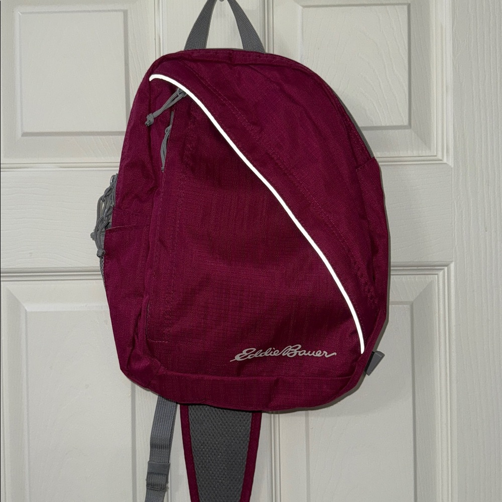 Eddie Bauer Burgundy Backpack with Gray Accents